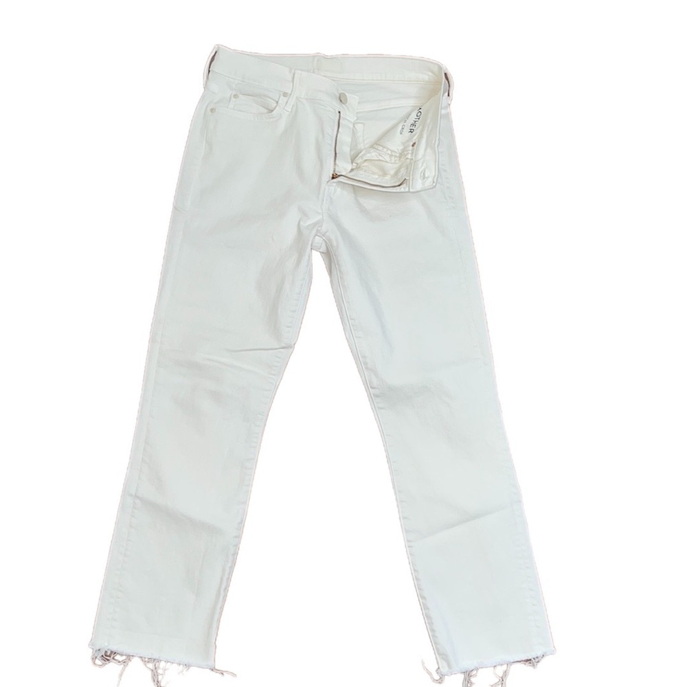 NWOT Mother The Rascal Crop Fray Cream Puffs Color Straight Cotton Blend 29